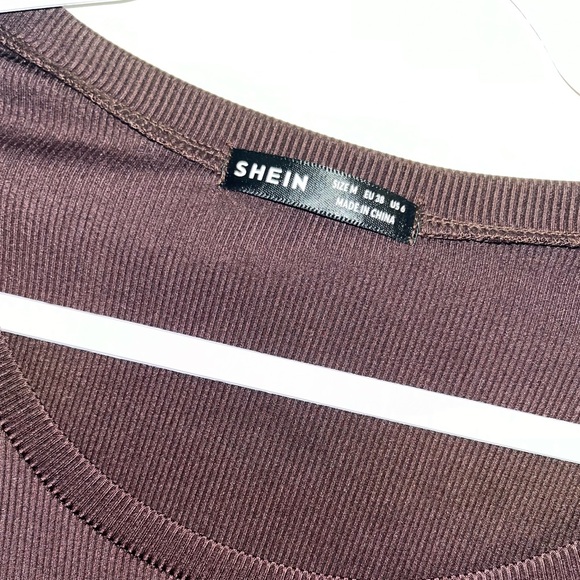 SHEIN Brown Scoop Neck Shirt - Picture 5 of 5